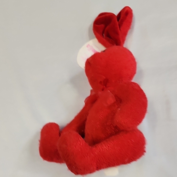 Cherry Red Plush Stuffed Bunny Animal Toy Easter Hunt - Picture 8 of 11